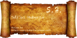 Sápi Huberta névjegykártya